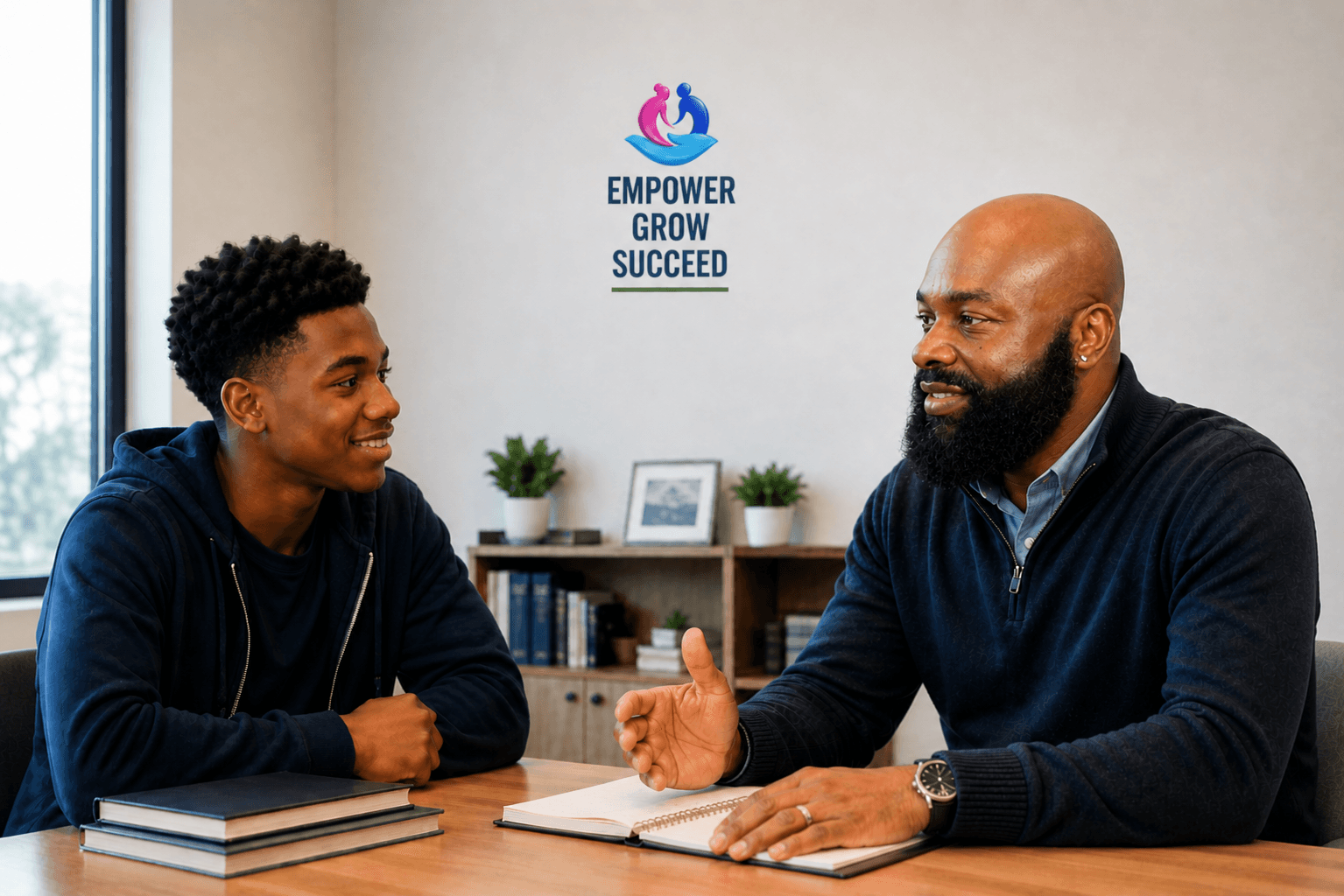 Youth mentorship conversation focused on guidance and personal growth